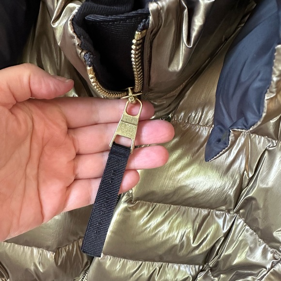 Athleta x Alicia Keys Gold Puffer Winter Jacket Sz L *Like New - Picture 2 of 10